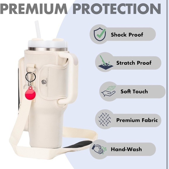 Brand New Stanley 40 oz Cup Accessory Water Bottle Holder Strap Neoprene Sleeve - Picture 6 of 16